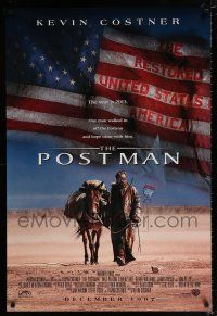 3b580 POSTMAN advance 1sh '97 cool post-apocalyptic image of Kevin Costner!