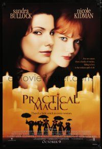3b581 PRACTICAL MAGIC advance DS 1sh '98 great image of sexy witches Sandra Bullock & Nicole Kidman!