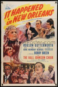 3b603 RAINBOW ON THE RIVER 1sh R46 It Happened in New Orleans, Bobby Breen, Louise Beavers!