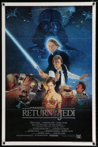 3b620 RETURN OF THE JEDI style B int'l 1sh '83 George Lucas classic, great cast montage art by Sano!