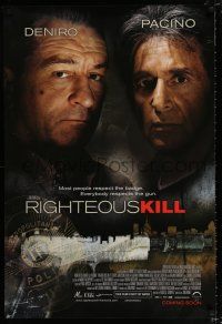3b626 RIGHTEOUS KILL advance 1sh '08 cool image of Robert De Niro & Al Pacino!