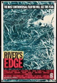 3b629 RIVER'S EDGE 1sh '86 Keanu Reeves, Crispin Glover, most controversial film!
