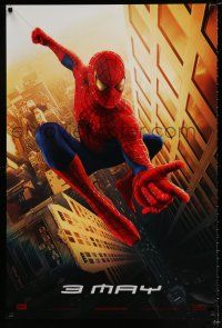 3b693 SPIDER-MAN swinging style teaser 1sh '02 web-slinger Tobey Maguire, Marvel!