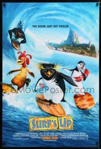 3b725 SURF'S UP int'l advance DS 1sh '07 Shia LaBeouf, Jeff Bridges, images of CGI animals!