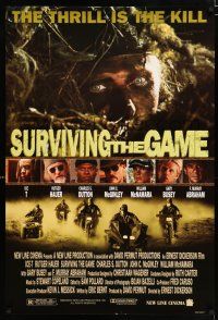 3b727 SURVIVING THE GAME 1sh '94 Rutger Hauer & Gary Busey hunt Ice-T, kill or be killed!