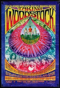 3b734 TAKING WOODSTOCK advance DS 1sh '09 Ang Lee, cool psychedelic design & art!