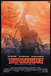 3b753 THUNDERHEART 1sh '92 directed by Michael Apted, really cool Native American Indian image!