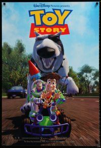 3b762 TOY STORY int'l 1sh '95 Disney & Pixar cartoon, great image of Buzz & Woody on RC car!