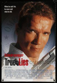 3b772 TRUE LIES style B DS 1sh '94 Arnold Schwarzenegger, directed by James Cameron!