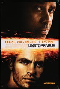 3b790 UNSTOPPABLE style A advance DS 1sh '10 huge image of Denzel Washington & Chris Pine!