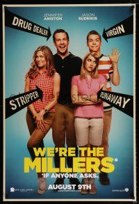 3b810 WE'RE THE MILLERS teaser DS 1sh '13 Jennifer Aniston, Jason Sudeikis, Emma Roberts & Poulter!