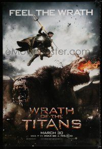 3b838 WRATH OF THE TITANS teaser DS 1sh '12 image of Sam Worthington vs enormous titan!