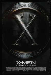 3b845 X-MEN: FIRST CLASS style B advance DS 1sh '11 James McAvoy, Fassbender, Marvel sci-fi