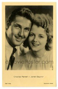 3c036 JANET GAYNOR/CHARLES FARRELL German Ross postcard '20s they made lots of movies together!