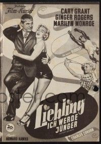3c228 MONKEY BUSINESS Austrian program '53 Cary Grant, Ginger Rogers, Marilyn Monroe, different!
