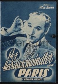 3c229 MONSIEUR VERDOUX Austrian program '52 Charlie Chaplin as modern French Bluebeard, different!