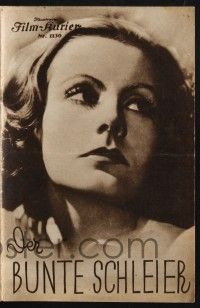 3c245 PAINTED VEIL Austrian program '35 Greta Garbo, Herbert Marshall, George Brent, different!