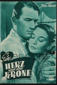 3c263 ROMAN HOLIDAY Austrian program '54 different images of Audrey Hepburn & Gregory Peck!