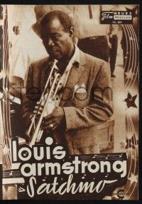 3c268 SATCHMO THE GREAT Austrian program '57 different images of Louis Armstrong with his trumpet!