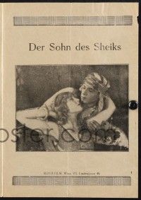 3c280 SON OF THE SHEIK Kivur Austrian program '26 image of Rudolph Valentino & Vilma Banky, rare!