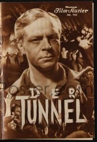3c303 TUNNEL Austrian program '34 Curtis Bernhardt's Der Tunnel, cool sci-fi fantasy!