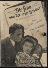 3c322 WOMAN OF THE YEAR Austrian program '47 different images of Spencer Tracy & Katharine Hepburn!