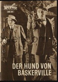3c075 HOUND OF THE BASKERVILLES East German program '64 Peter Cushing as Sherlock, different!