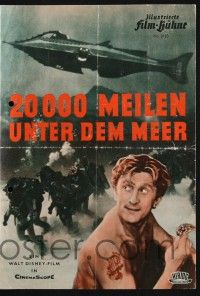 3c331 20,000 LEAGUES UNDER THE SEA German program '56 Jules Verne classic, great different images!