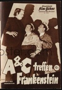 3c336 ABBOTT & COSTELLO MEET FRANKENSTEIN German program '58 different images w/Wolfman & Dracula!