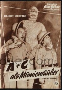 3c337 ABBOTT & COSTELLO MEET THE MUMMY German program '59 different images of Bud & Lou w/monster!
