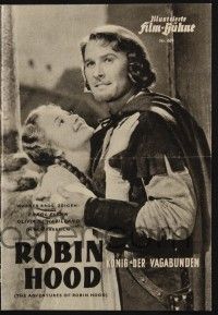3c338 ADVENTURES OF ROBIN HOOD German program '50 Errol Flynn, Olivia De Havilland, different!