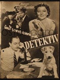 3c340 AFTER THE THIN MAN German program '38 different images of William Powell, Myrna Loy & Asta!