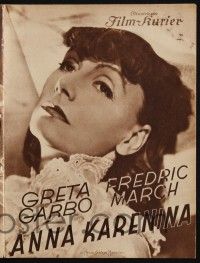 3c346 ANNA KARENINA German program '36 Greta Garbo, Fredric March, Bartholomew, different images!