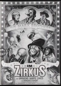3c351 AT THE CIRCUS German program R70s Groucho, Chico & Harpo, Marx Brothers, different art!
