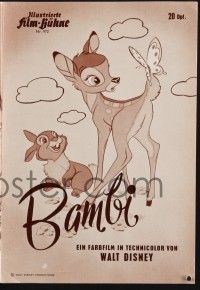 3c356 BAMBI German program R60s Walt Disney cartoon deer classic, great different images!