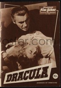 3c553 HORROR OF DRACULA German program '58 different images of Cushing & vampire Christopher Lee!