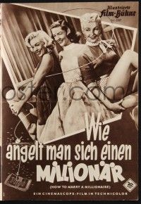 3c565 HOW TO MARRY A MILLIONAIRE Film Buhne German program '54 Marilyn Monroe, Grable & Bacall!