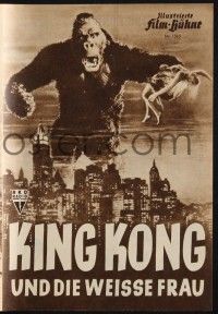 3c605 KING KONG German program R52 classic image of ape holding Fay Wray over New York Skyline!