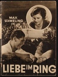 3c641 LOVE IN THE RING German program '30 cool images of boxer Max Schmeling when he became champ!