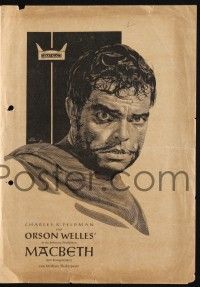 3c649 MACBETH German program '48 Gus Anton art of star & director Orson Welles, Shakespeare!