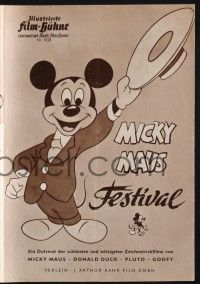 3c662 MICKEY MOUSE FESTIVAL German program '50s many images with Goofy, Donald Duck & Pluto!