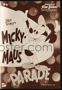 3c663 MICKEY MOUSE PARADE German program '63 Disney cartoon, Mickey Mouse, Donald Duck, & Goofy!