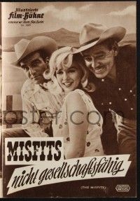 3c667 MISFITS German program '61 Clark Gable, Marilyn Monroe, Clift, John Huston, different!