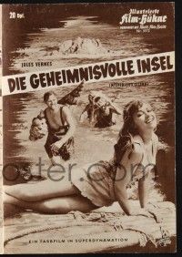 3c680 MYSTERIOUS ISLAND German program '61 Ray Harryhausen, Jules Verne sci-fi, different images!