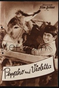 3c684 NEVER TAKE NO FOR AN ANSWER German program '53 Vittorio Manunta, boy & his beloved donkey!