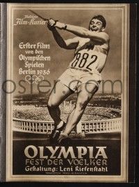3c700 OLYMPIAD German program '38 Part I of Leni Riefenstahl's 1936 Berlin Olympics documentary!