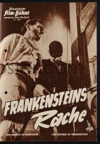 3c758 REVENGE OF FRANKENSTEIN German program '58 different images of Peter Cushing as the Baron!