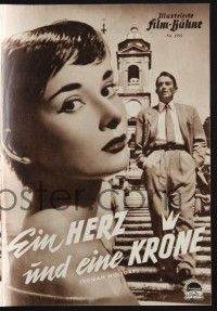 3c775 ROMAN HOLIDAY Film Buhne German program '53 different images of Audrey Hepburn & Gregory Peck