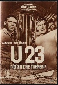 3c781 RUN SILENT, RUN DEEP German program '58 Clark Gable & Burt Lancaster in submarine, different!