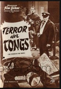 3c846 TERROR OF THE TONGS German program '61 different images of Asian villain Christopher Lee!